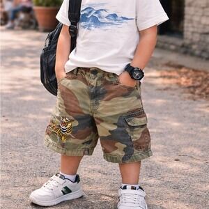 Vintage Y2K 90s-00s Polo by Ralph Lauren Camo Tiger Cargo Shorts (size 4)